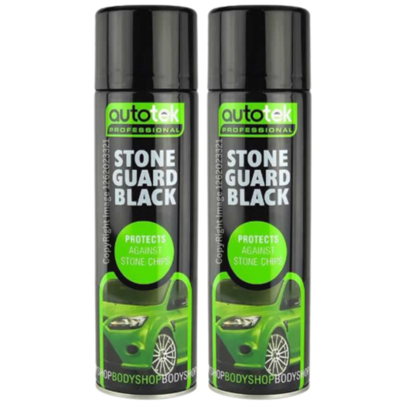 2 x Autotek STONE GUARD BLACK Spray Paint Car Body Chip Protection Bodyshop+G+C✅