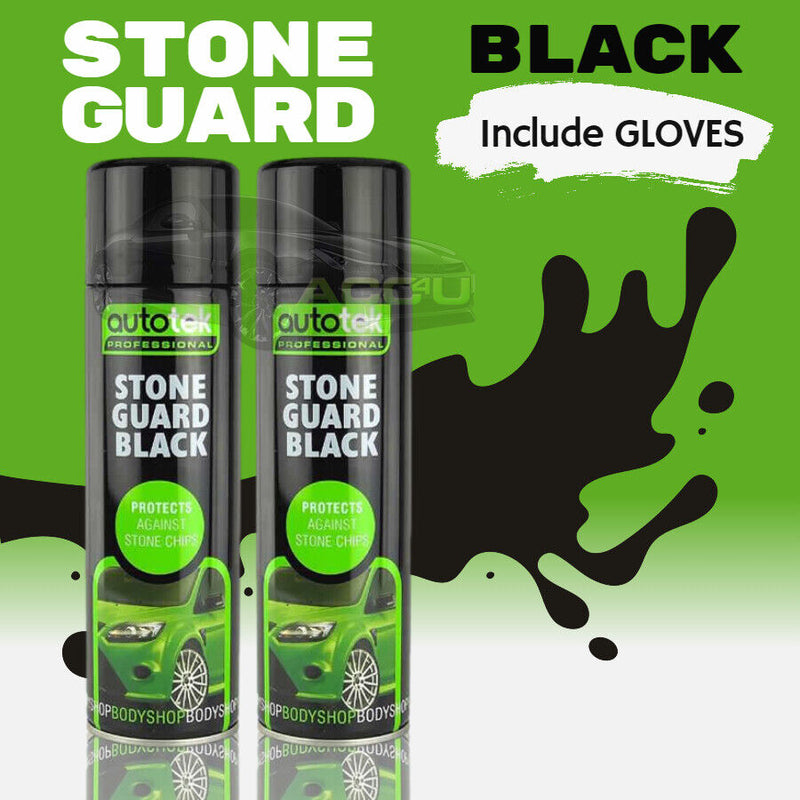 2 x Autotek STONE GUARD BLACK Spray Paint Car Body Chip Protection Bodyshop+G+C✅