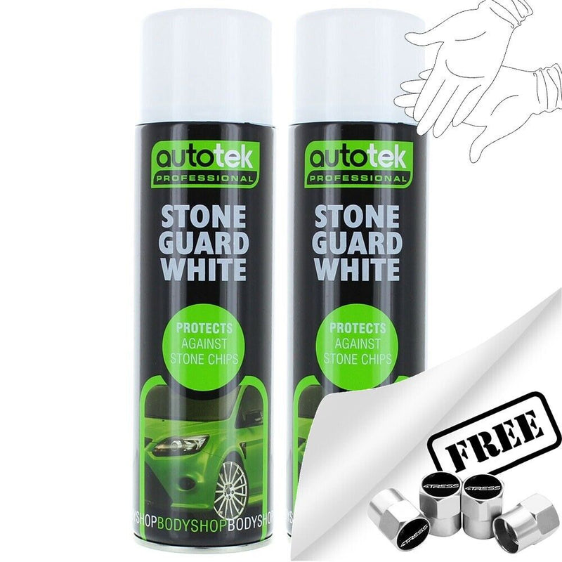 Autotek Stone Guard White Spray Paint 2 Cans