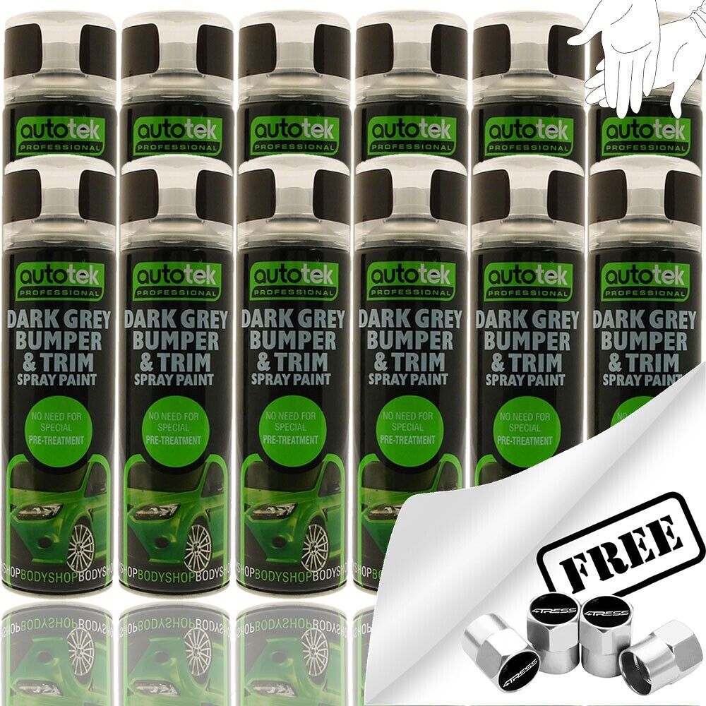 Autotek Dark Grey Bumper & Trim Spray Paint 12 cans