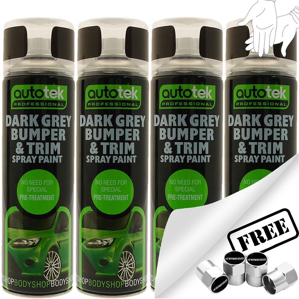 Autotek Dark Grey Bumper & Trim Spray Paint 4 Cans