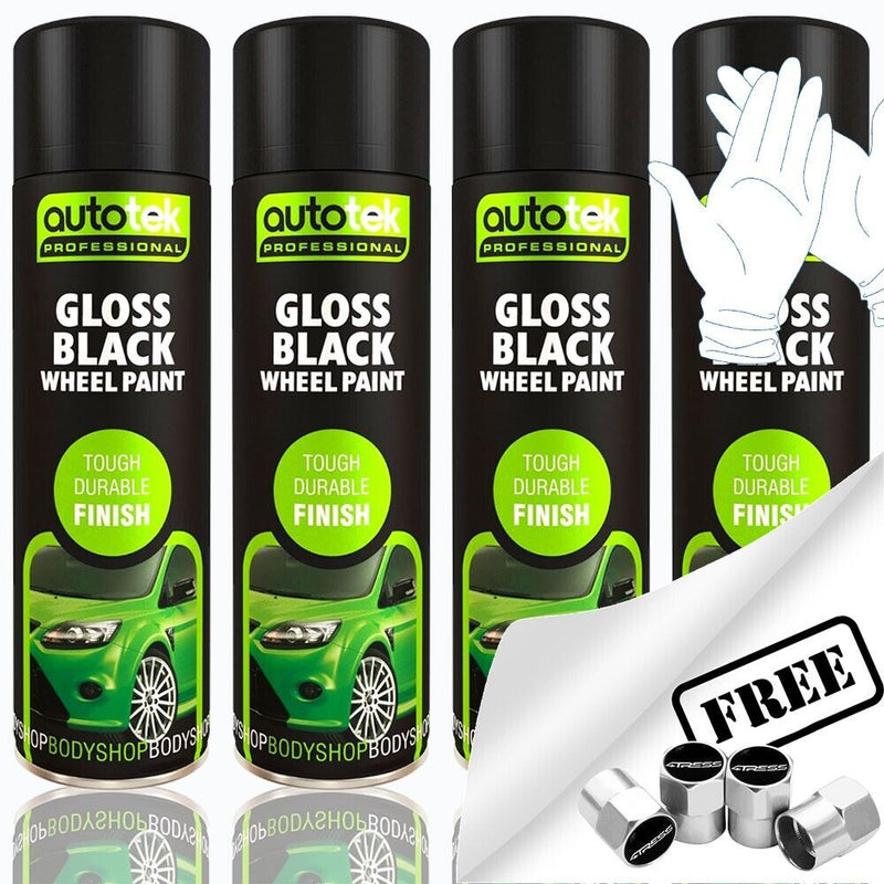Autotek Gloss Black Whel Paint 4 cans
