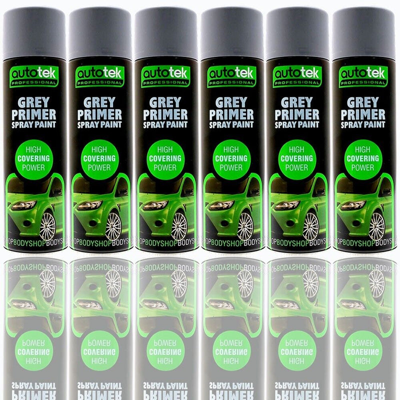 12 x Autotek GREY PRIMER Aerosol Spray Paint Professional High Covering Power+G+C✅