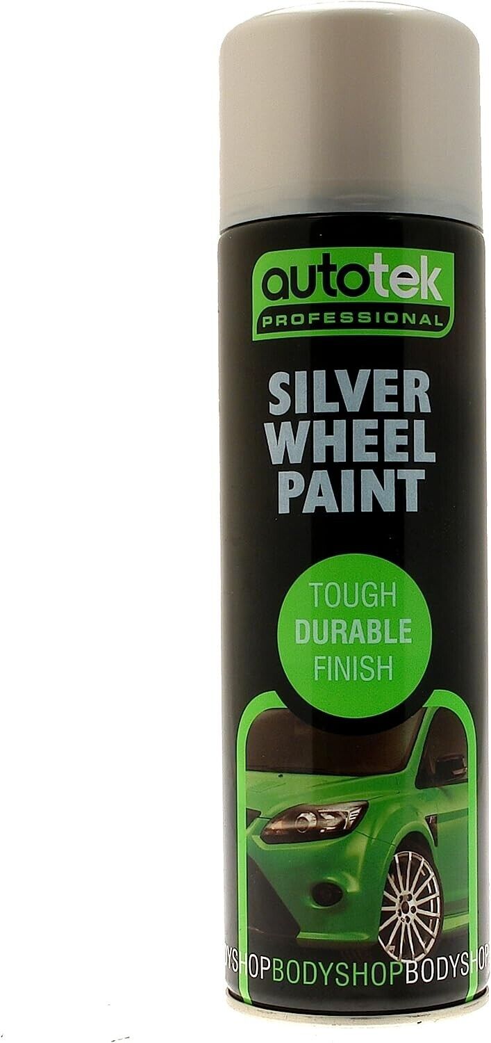 2 x Autotek SILVER ALLOY WHEEL Spray Paint Aerosol Professional 500ml Cans+G+C✅