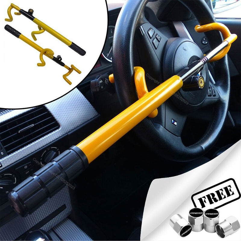 For BMW Car Double Claw Anti Theft Strong High Security Steering Wheel Lock +Caps