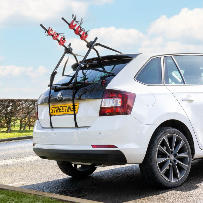 Hatchback Saloon Estate Car 4x4 Body Boot Trunk Mount 3 Bike Cycle Carrier +Caps