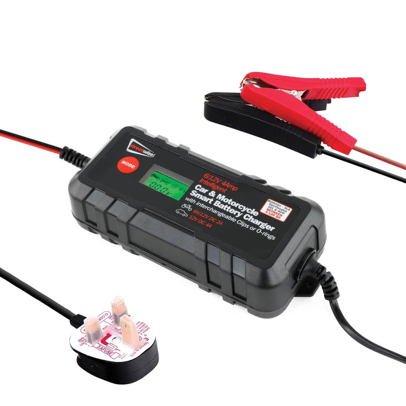 6v 12v 4A Car Bike 5 Stage Intelligent Fully Automatic Smart Battery Charger +Caps