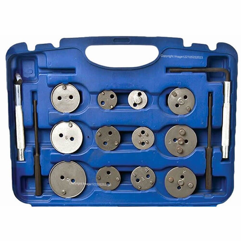 Streetwize 35 Pcs Carbon Steel Car Brake Caliper Piston Rewind Wind Back Tool Kit Set +Caps