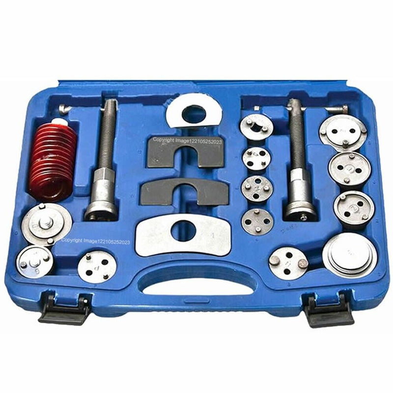 Streetwize 35 Pcs Carbon Steel Car Brake Caliper Piston Rewind Wind Back Tool Kit Set +Caps