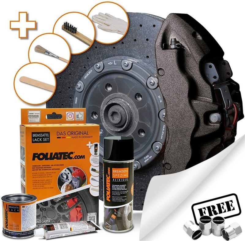 Foliatec Carbon 2170 Car Bike Engine Brake Caliper High Temperature Paint Lacquer Kit +Caps