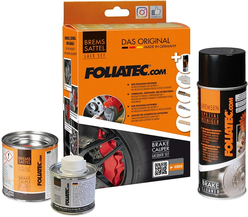 Foliatec Carbon 2170 Car Bike Engine Brake Caliper High Temperature Paint Lacquer Kit +Caps