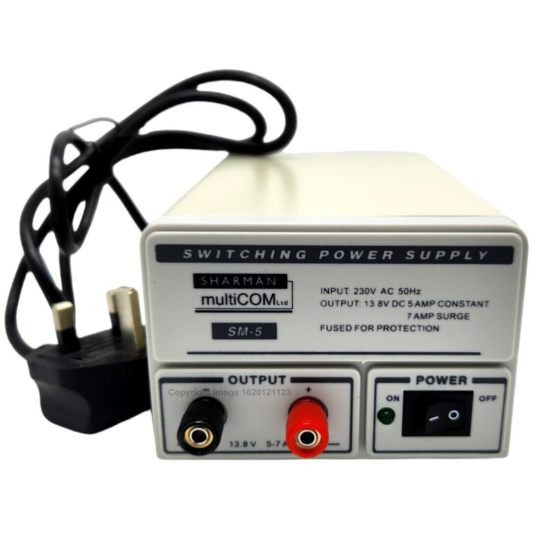 CB Radio Power Supply 230V AC to 13.8V DC 5-7A Home Switching Mode SM-5 +Caps