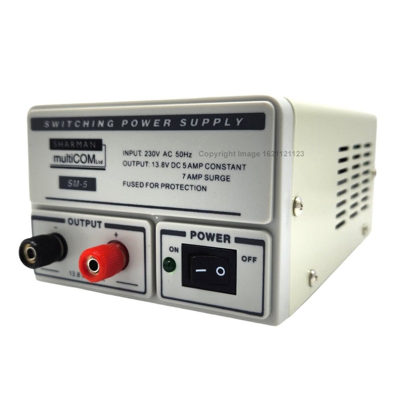 CB Radio Power Supply 230V AC to 13.8V DC 5-7A Home Switching Mode SM-5 +Caps