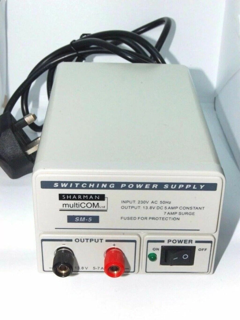 CB Radio Power Supply 230V AC to 13.8V DC 5-7A Home Switching Mode SM-5 +Caps