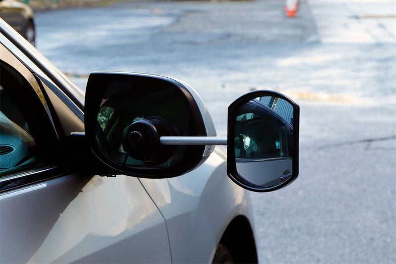 Car 4x4 Caravan FLAT Glass Suck See Suction Cup Extension Towing Mirror +Caps