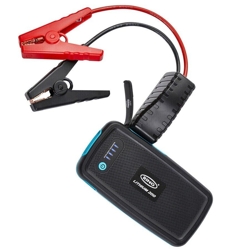 Ring RPPL200 12v 300A Mini Portable Lithium Car Battery Jump Starter Power Bank +Caps