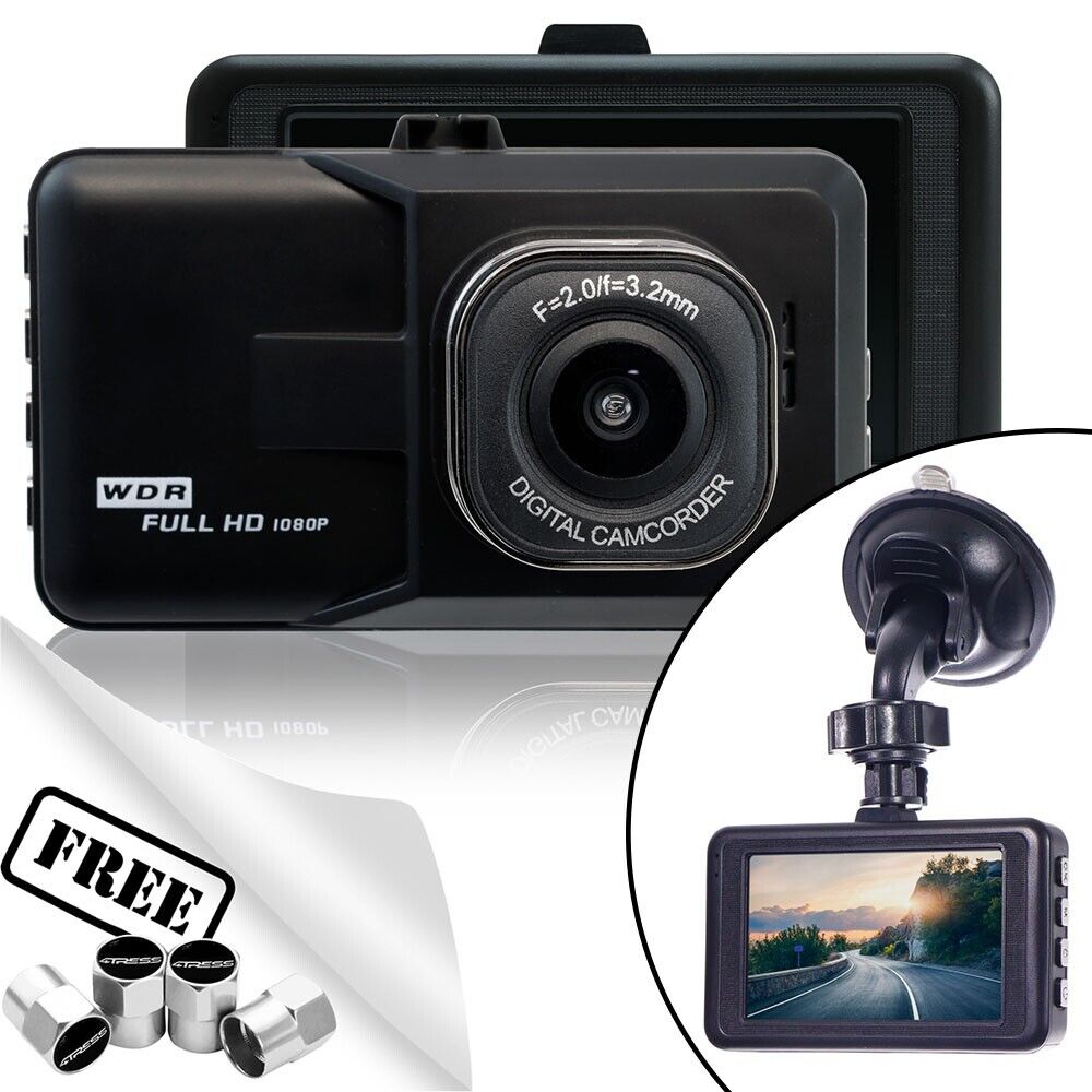 In Car Van 3.2" inch Display Full HD 1080P Dash Cam Camera Video Journey Recorder +Caps