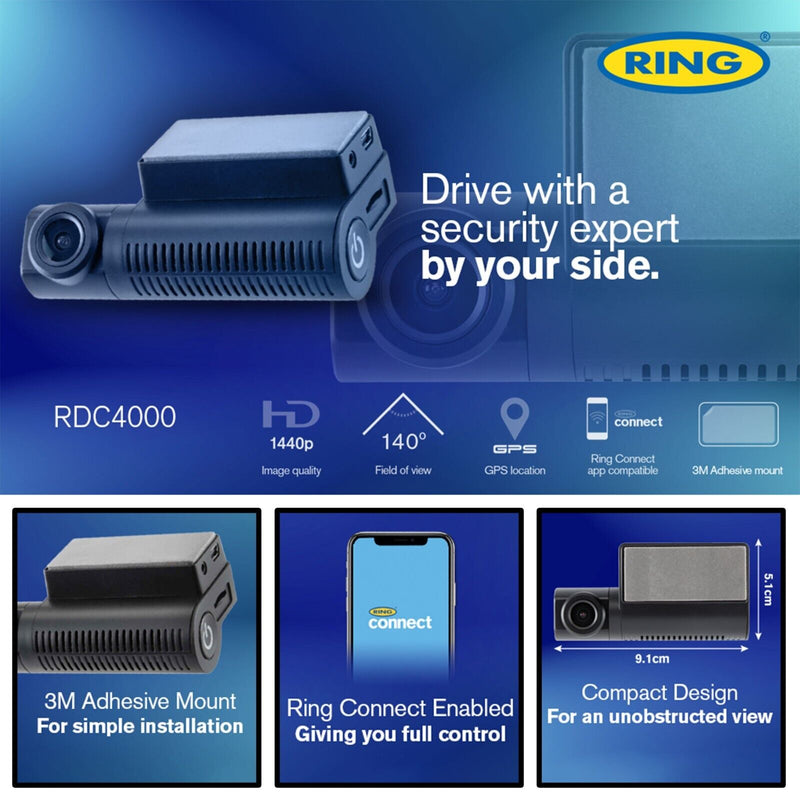 Car Dash Cam Full 1080p/30fps HD Recording & Live GPS Tracking RDCS4000 +Caps