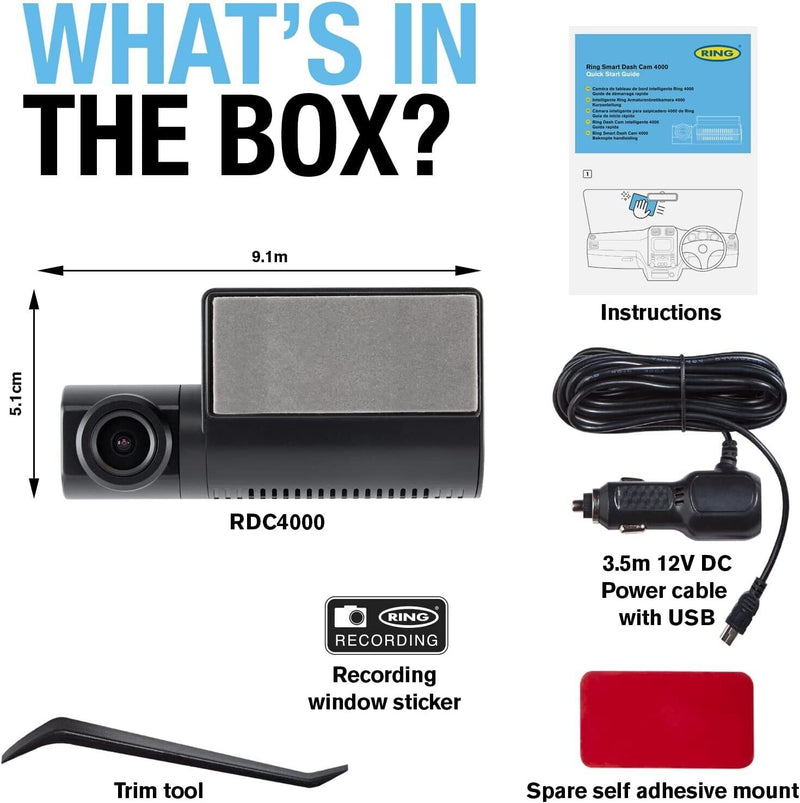 Car Dash Cam Full 1080p/30fps HD Recording & Live GPS Tracking RDCS4000 +Caps