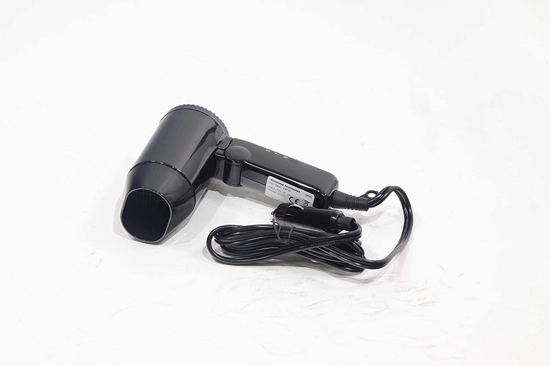 12v In Car Caravan Cigarette Lighter Plug Folding Handle Travel Hair Dryer SWHD +Caps