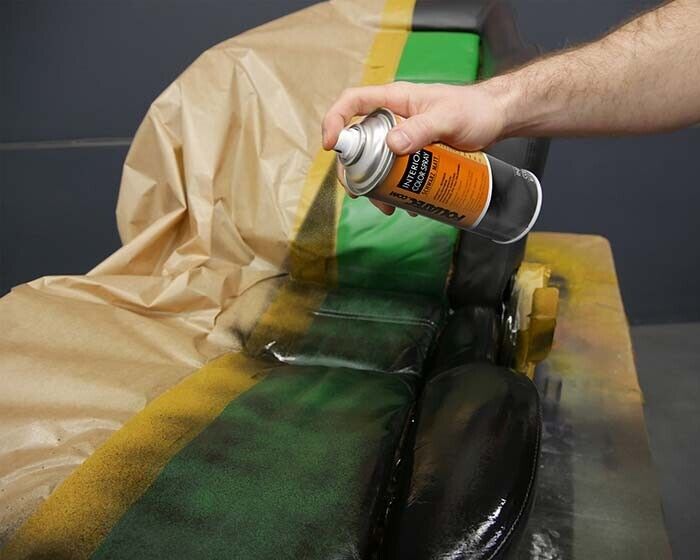 Car Interior Dash Plastic Leather Spray Paint Matt Black + Primer + Matt Sealer + Caps