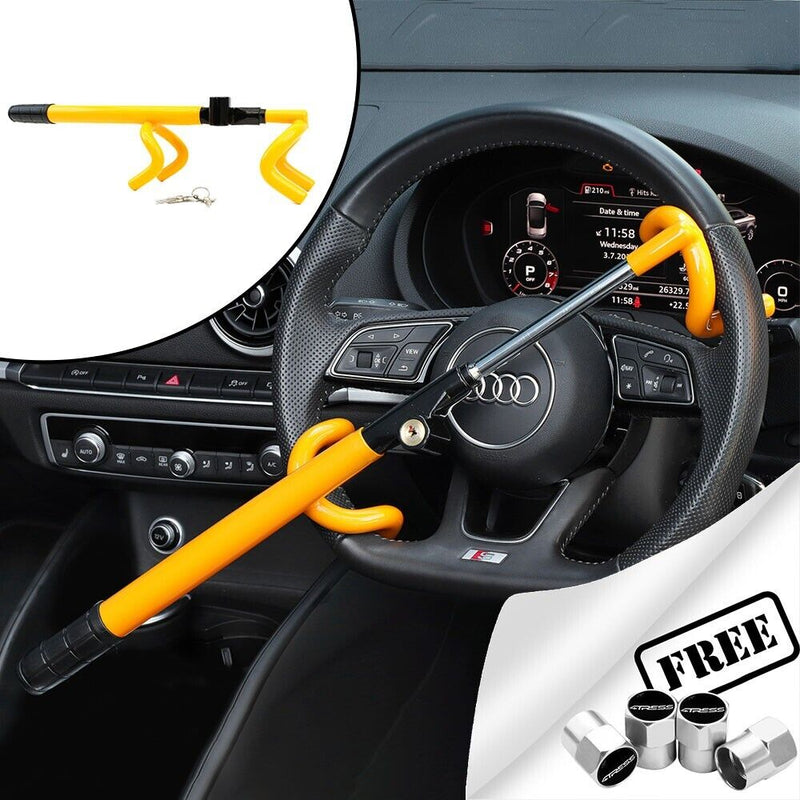 Streetwize Double Claw Hook Type Car Anti Theft High Security Steering Wheel Lock +Caps