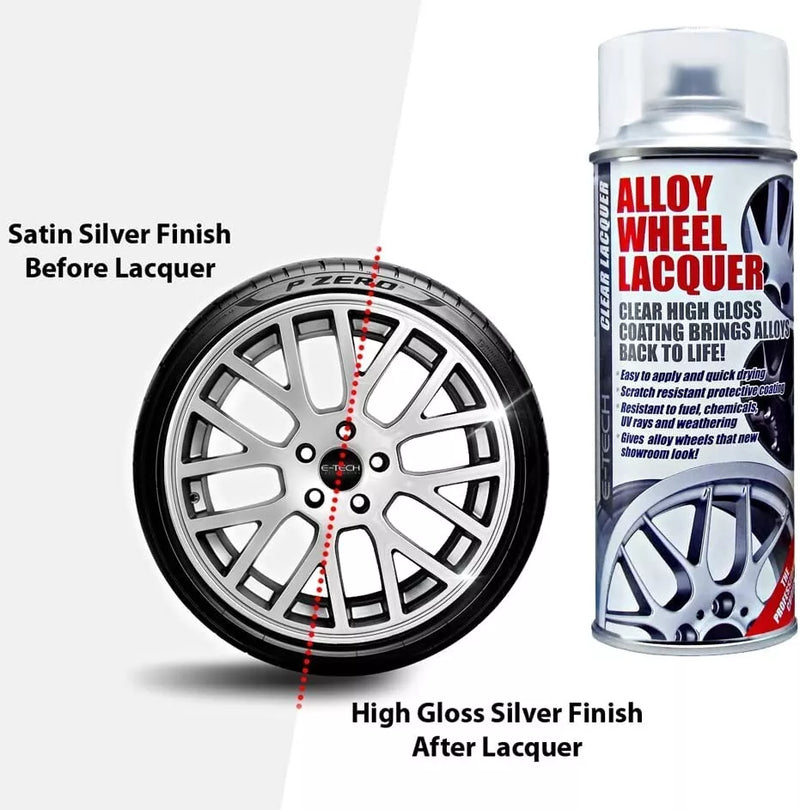 E-Tech GOLD Car Alloy Wheel Spray Paint+Clear Lacquer Refurbishment Deal