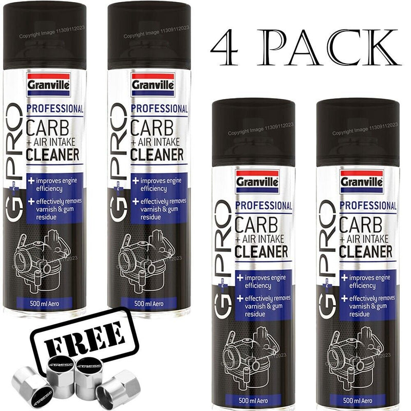 4x G+PRO Professional Car Carburettor Choke Carb Air Intake Cleaner Spray + Caps