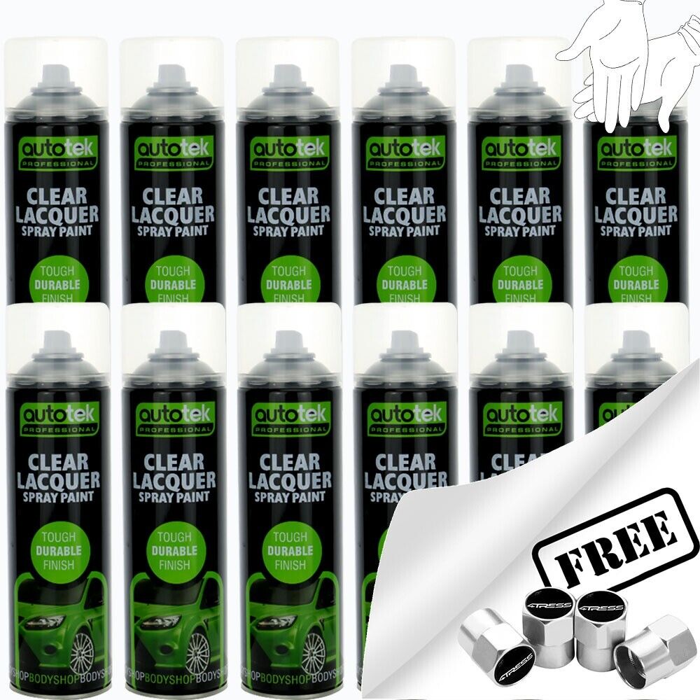 Autotek Clear Lacquer Spray Paint 12 Cans