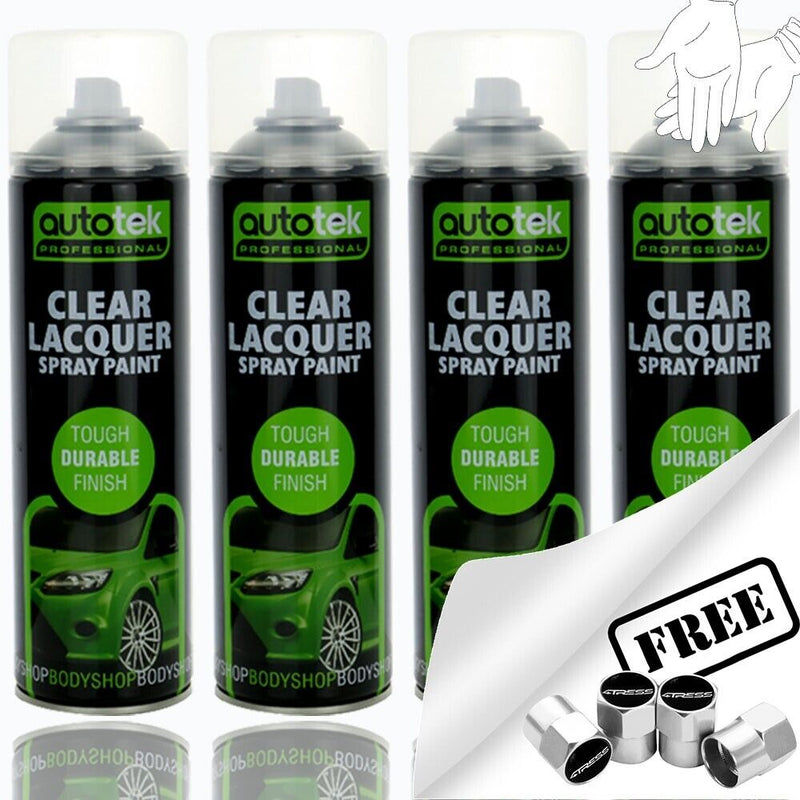 Autotek Clear Lacquer Spray Paint 4 Cans