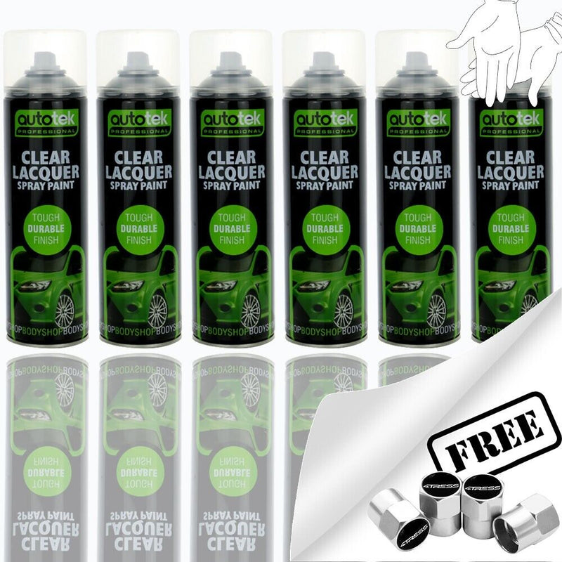 Autotek Clear Lacquer Spray Paint 6 Cans
