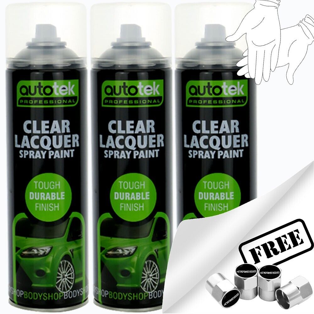 Autotek Clear Lacquer Spray Paint 3 Cans