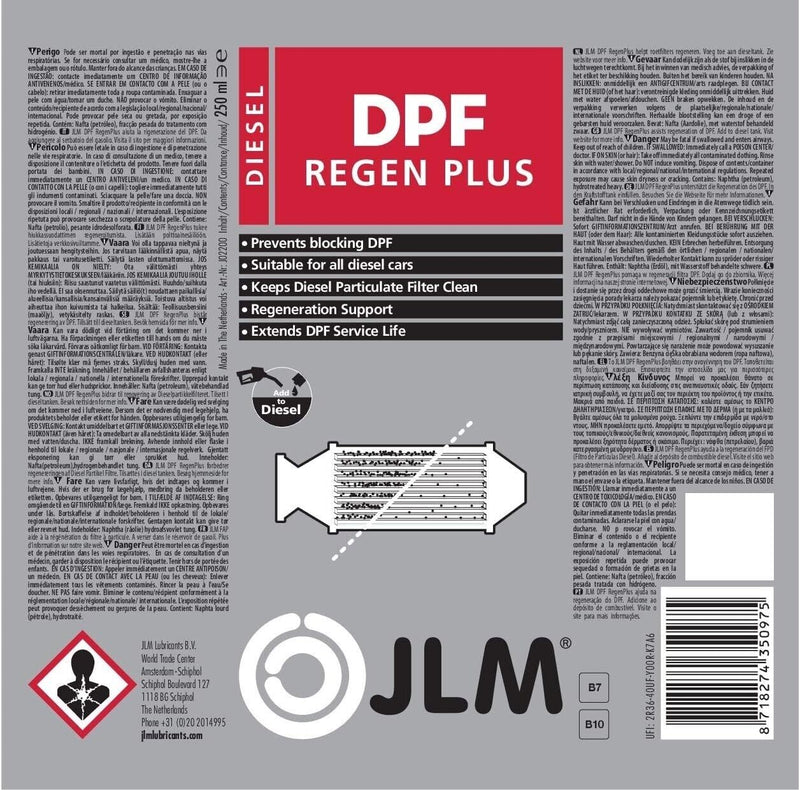 JLM DPF Regen Plus Diesel Cleaner Regeneration Support 250ml Spray Can + Caps