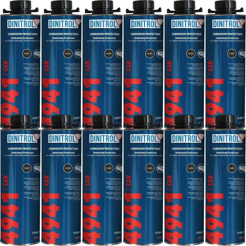 12 x DINITROL 4941 Black Under Body Rust Proofing Corrosion Protection Wax 1L