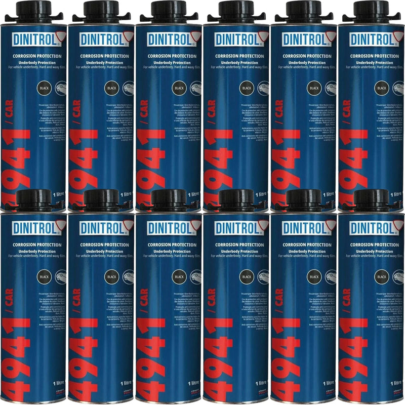 12 x DINITROL 4941 Black Under Body Rust Proofing Corrosion Protection Wax 1L