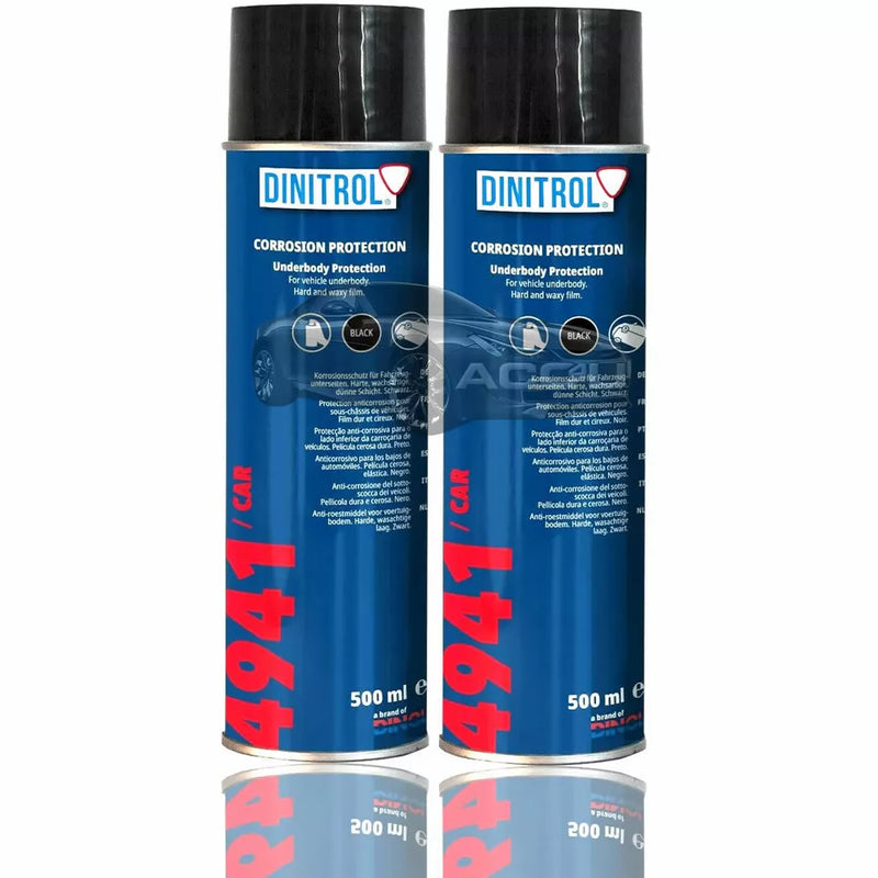 2x Dinitrol 4941  Black Chassis Wax Under Body Rust Proofing Aerosol SPRAY