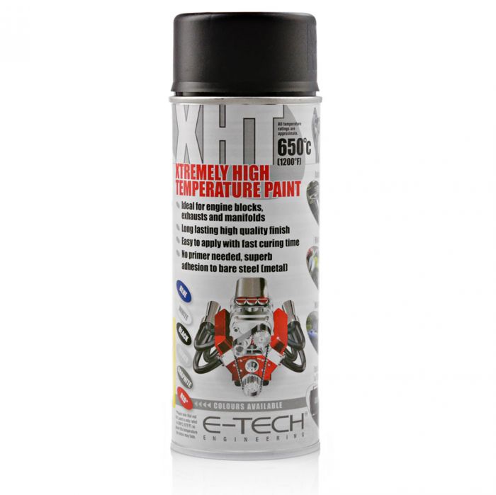 2x Hi Temperature XHT VHT BLACK Spray Paint + 1x Lacquer Engine Block Exhaust + Caps