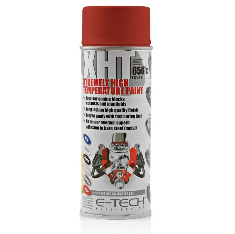 2 x E-Tech RED High Temperature XHT VHT Spray Paint Engine Block Exhaust