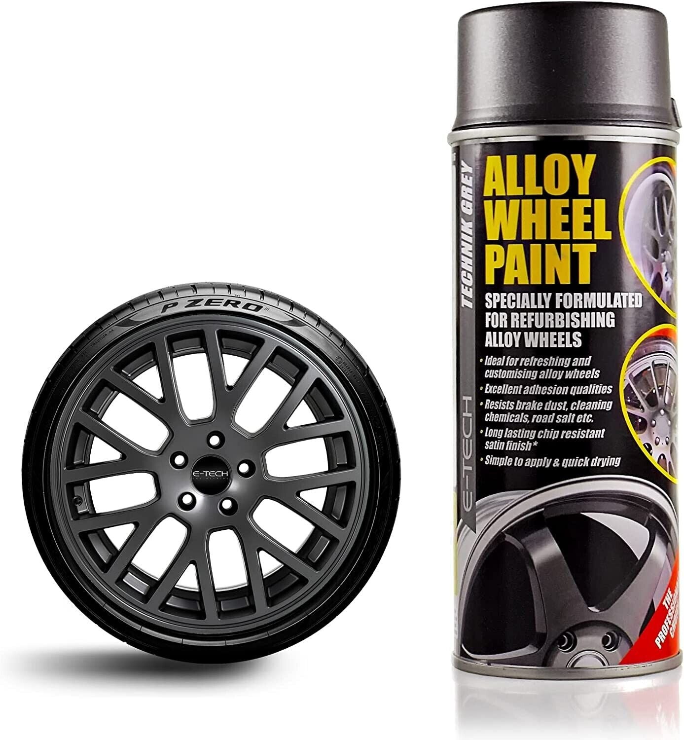 E-TECH Drift Gold Alloy Wheel Spray Paint – 400ml Aerosol Can + Non-Slip Dash Mat Bundle