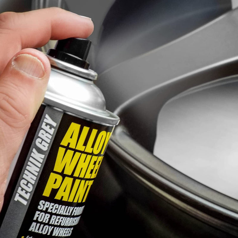 E-Tech Technik Grey Car Alloy Wheel Spray Paint Refurbishment Can 400ml