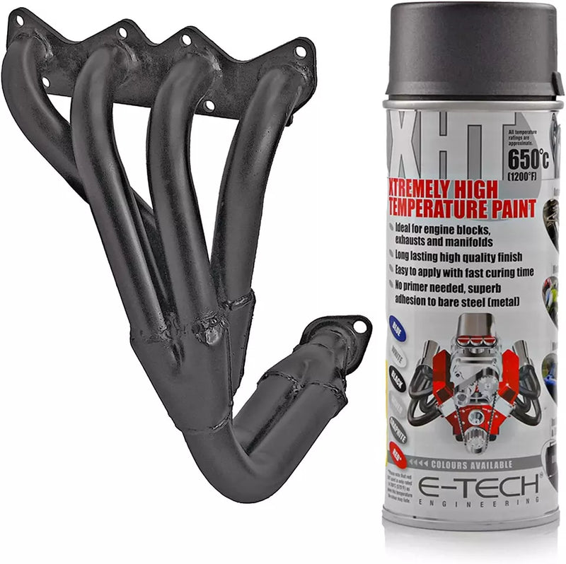 2x E-Tech GRAPHITE High Temperature VHT XHT Spray Paint Engine Block Exhaust Can