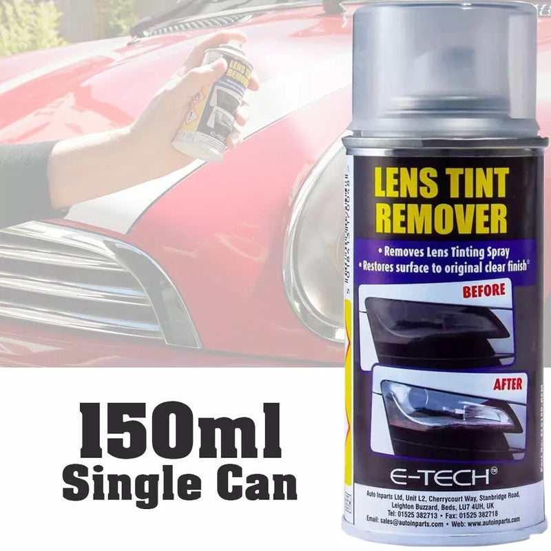 E-Tech Car Tail Light Lamp Glass Plastic Lens Colour Tinting TINT REMOVER Spray Can