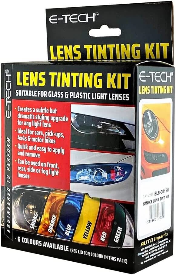 E-Tech Car Headlight Tail Light Lamp Glass Plastic Lens BLUE Tint Tinting Spray Kit +Caps