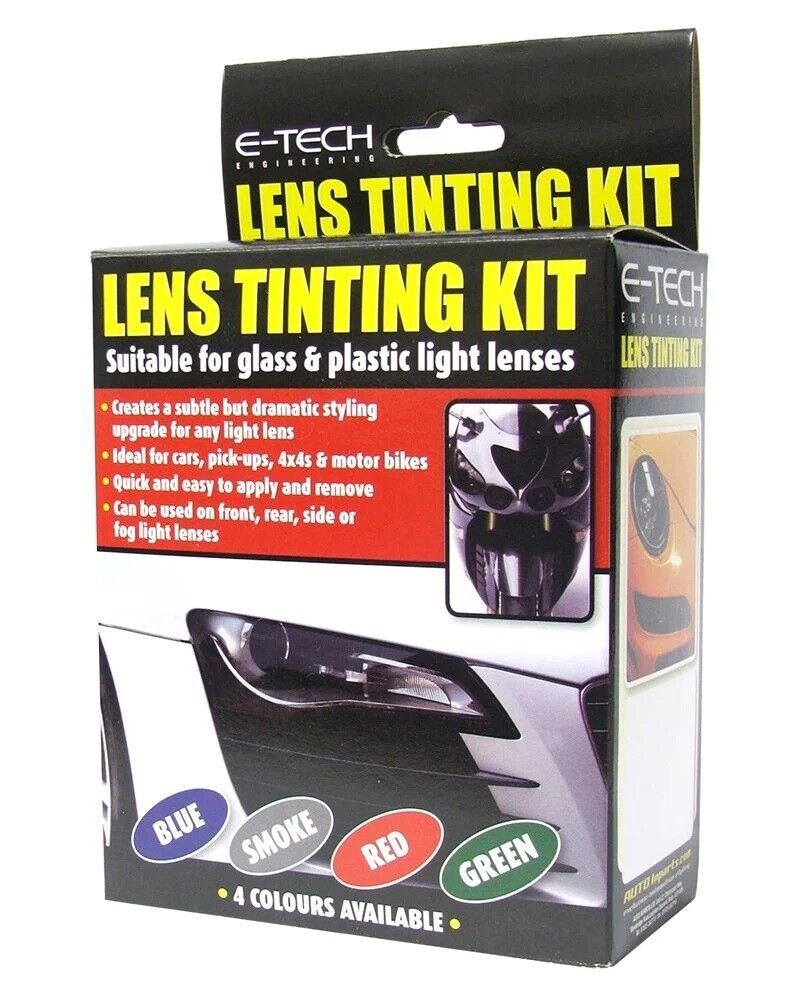 E-Tech Car Headlight Tail Light Lamp Glass Plastic Lens RED Tint Tinting Spray Kit +Caps