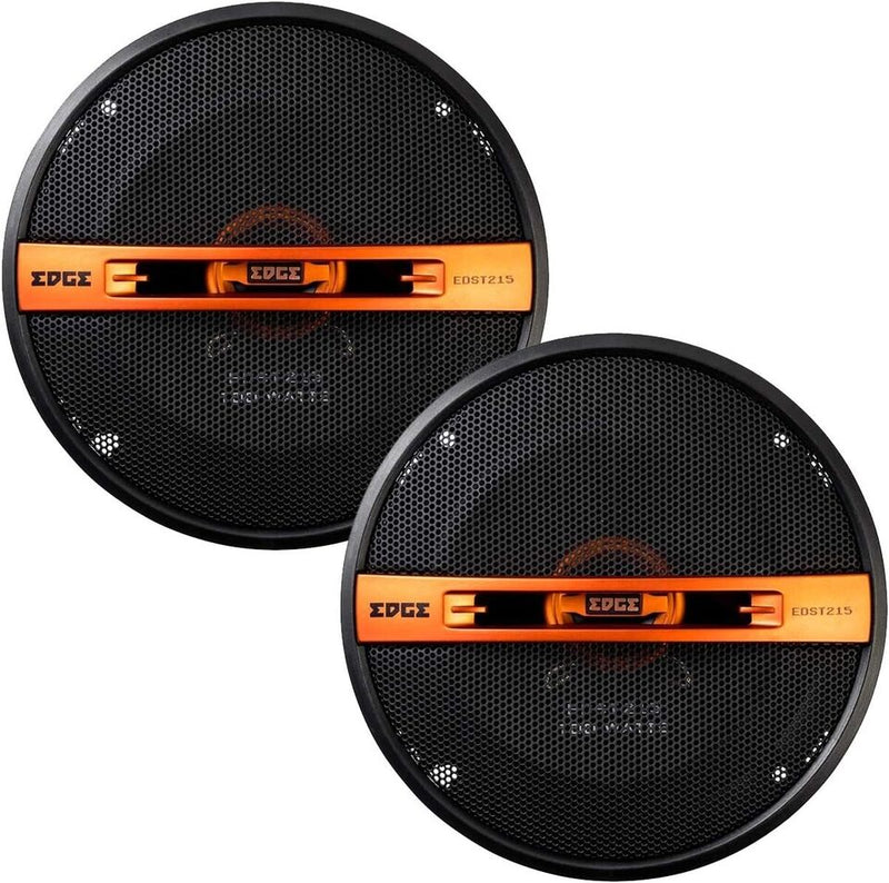 Edge Audio EDST215-E6 5 5.25" 130mm 200w Car Van Door Coaxial Orange Speakers Set +Caps