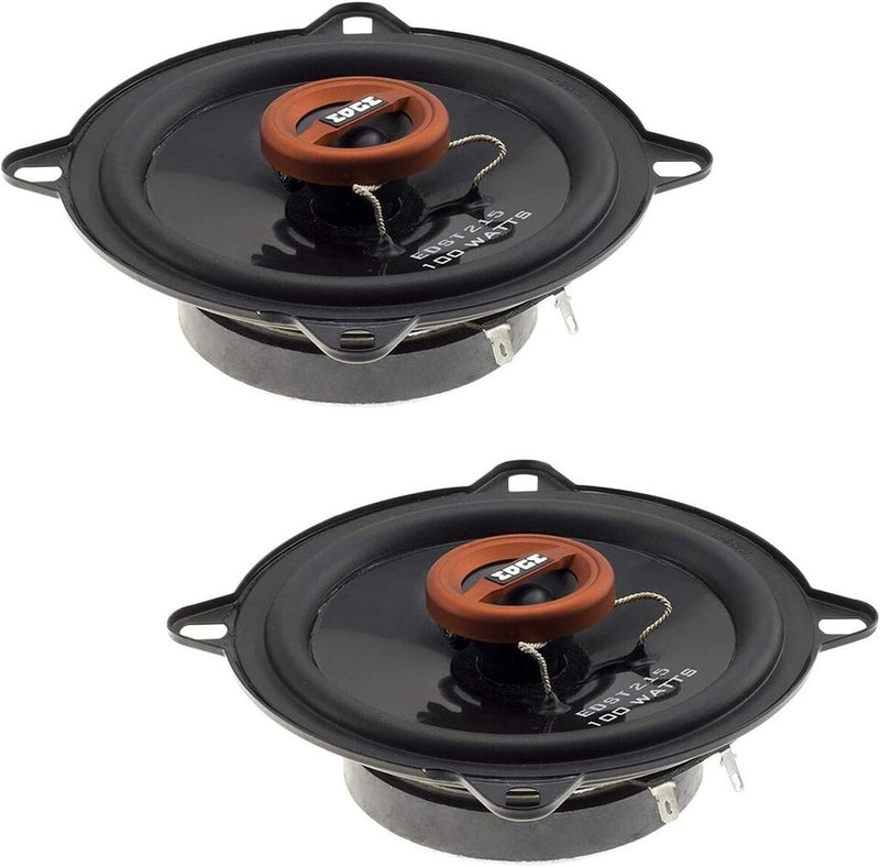 Edge Audio EDST215-E6 5 5.25" 130mm 200w Car Van Door Coaxial Orange Speakers Set +Caps