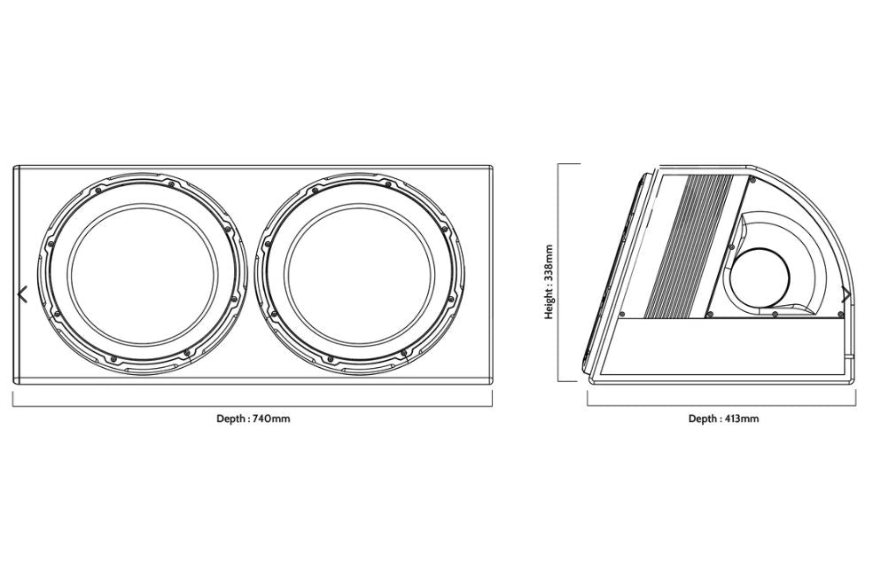 Edge EDB12TA Car 12 Twin Active Amplified Subwoofer Bass Box Enclosure