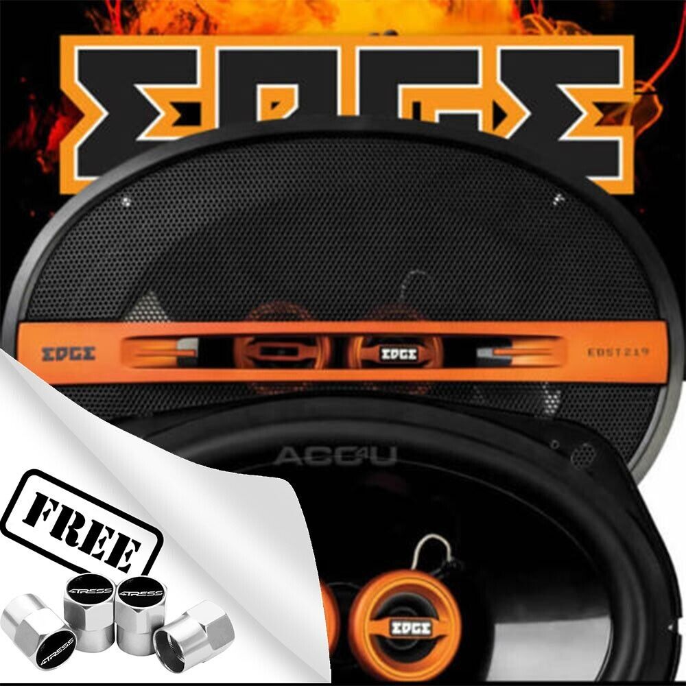 Edge Audio EDST219-E6 69 6x9" 400w 3-Way Car Parcel Shelf Coaxial Orange Speakers Set +Caps