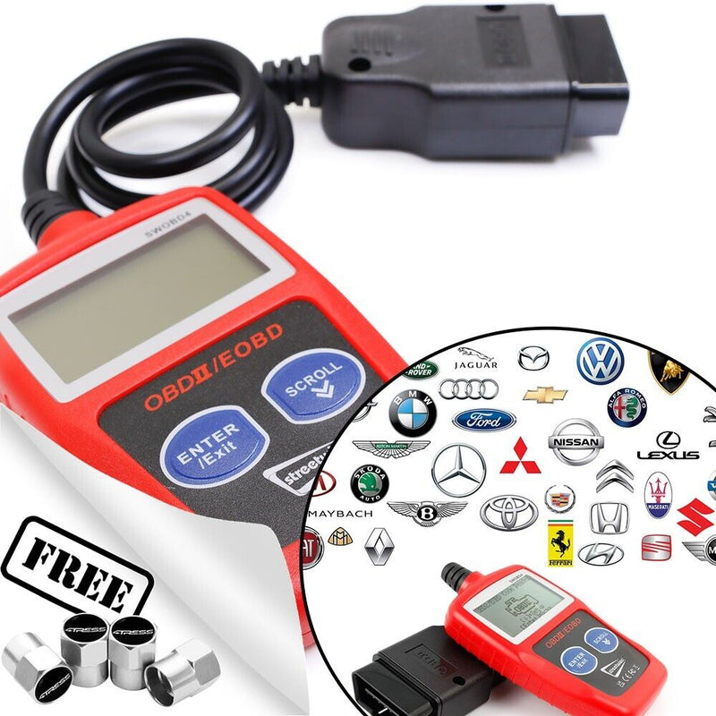 Car OBDII DTC MIL Engine Diagnostic Error Fault Code Scan Reader Reset Tool +Caps