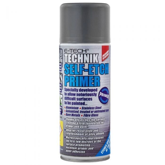 E-Tech Car Alloy Wheels Metal Glass SELF ETCH PRIMER Spray Paint